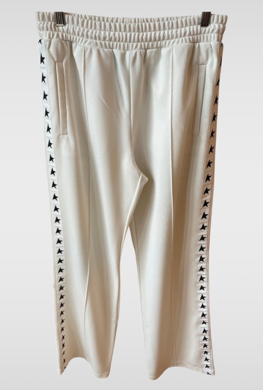 Pantaloni Golden Goose star jogging bianchi stelline laterali