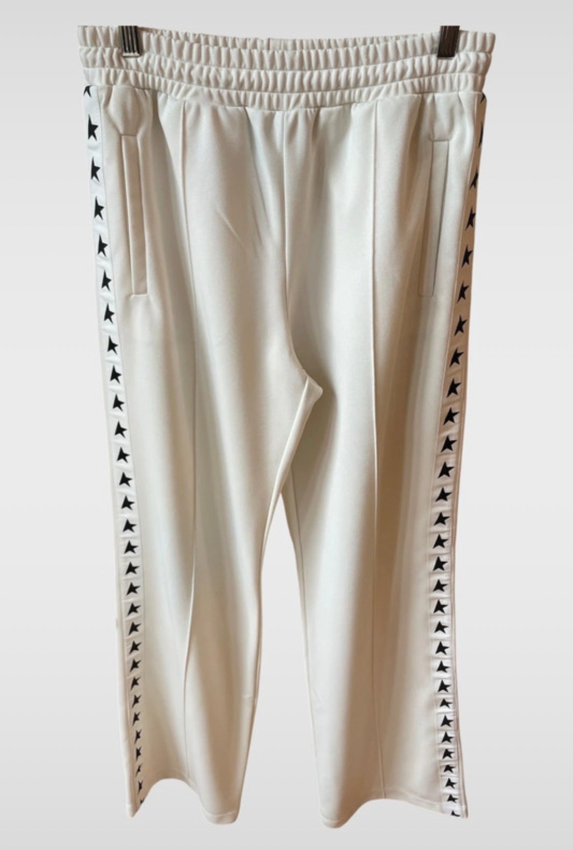 Pantaloni Golden Goose star jogging bianchi stelline laterali