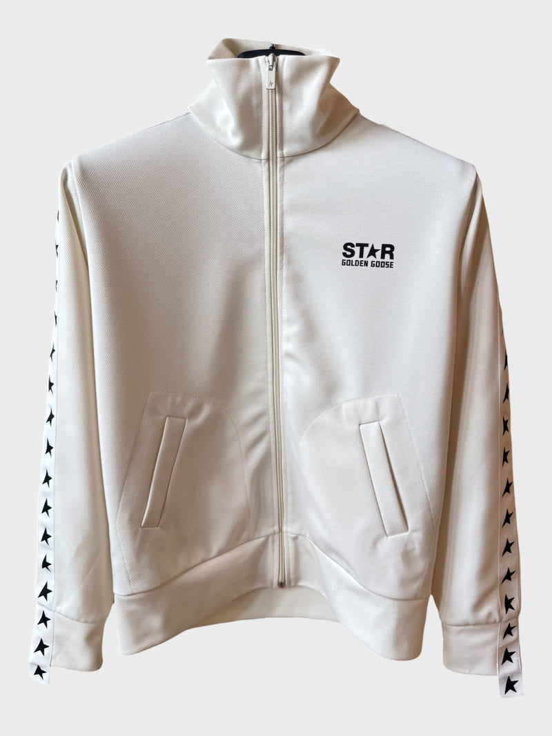 Felpa Golden Goose Star jogging bianca stelline laterali
