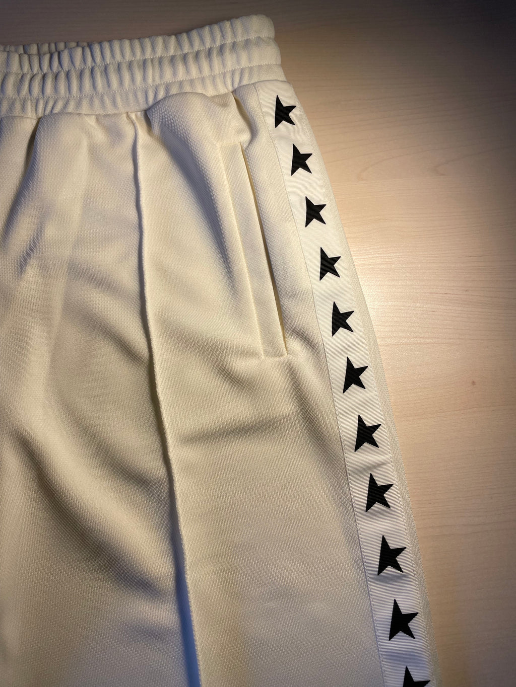 Pantaloni Golden Goose star jogging bianchi stelline laterali