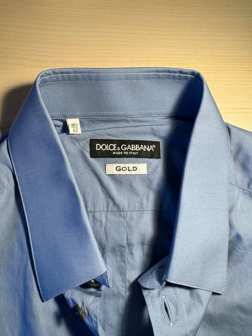 Camicia Dolce e Gabbana Gold azzurra scura