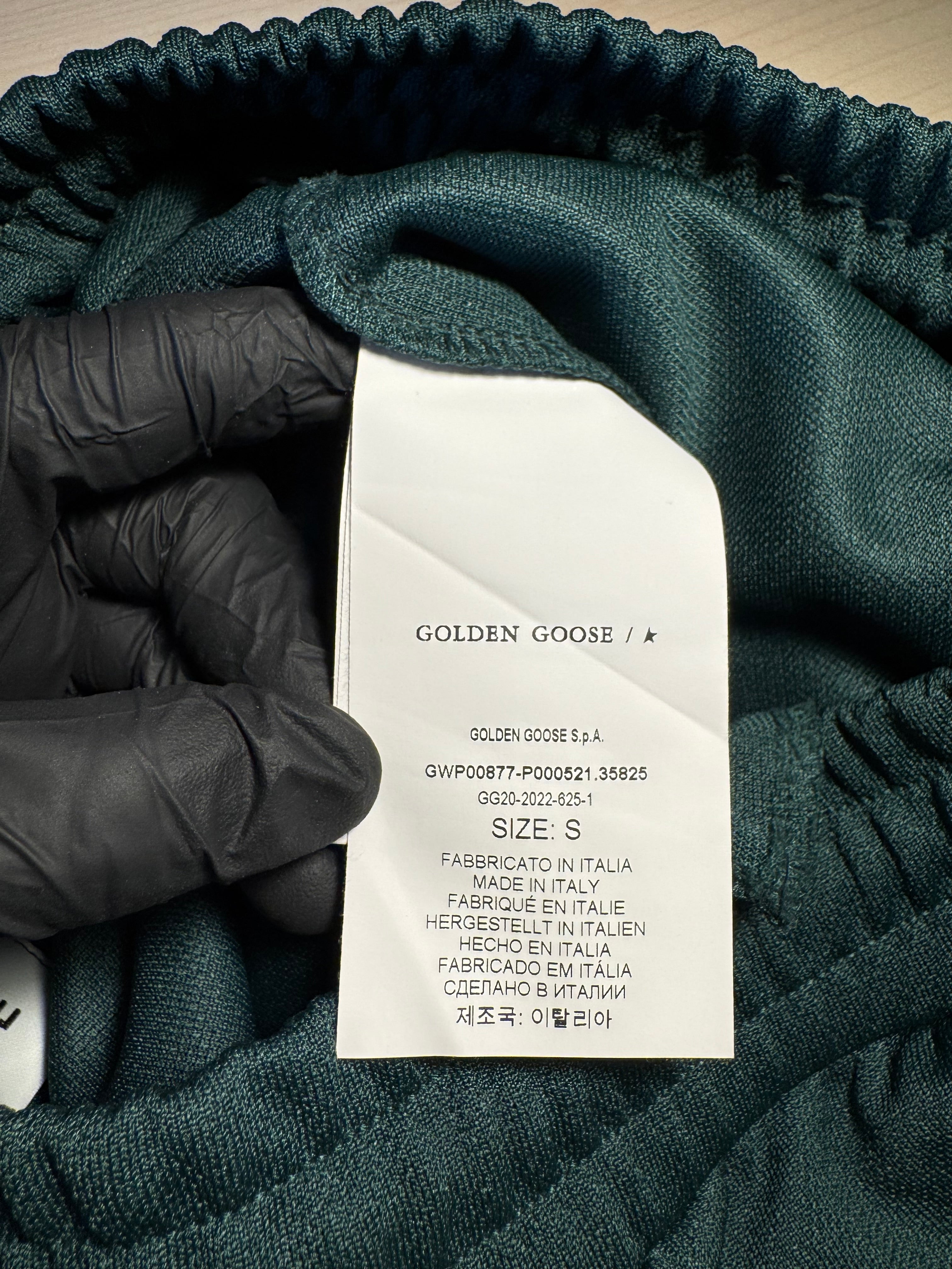 Pantaloni Golden Goose Star jogging verdi stelline laterali