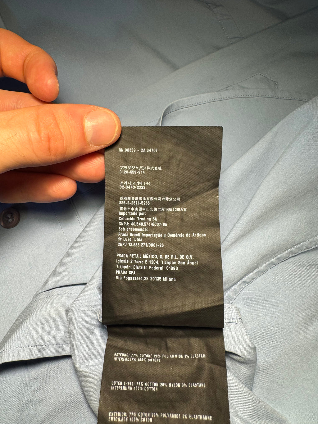 Camicia Prada azzurra