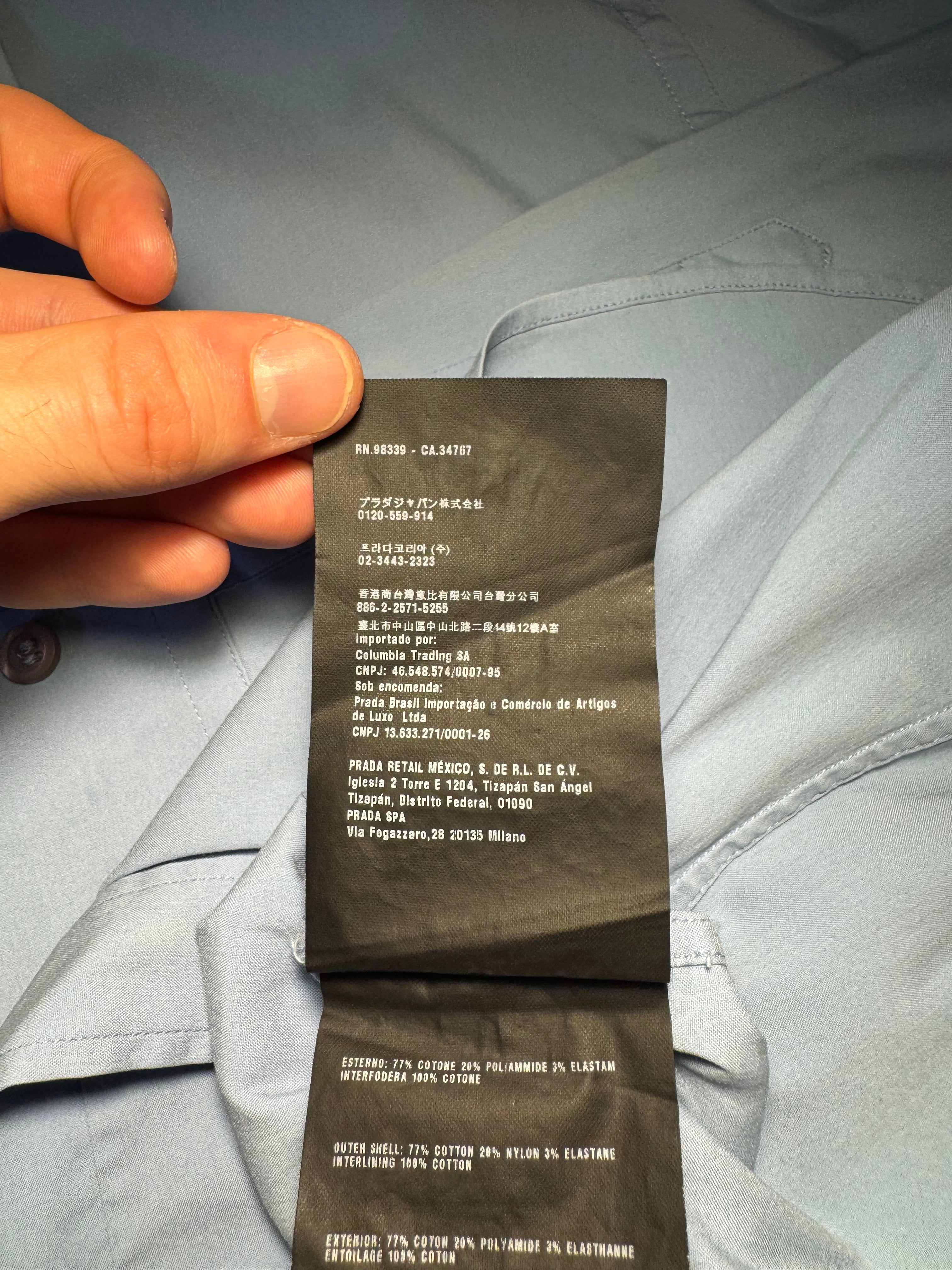 Camicia Prada azzurra