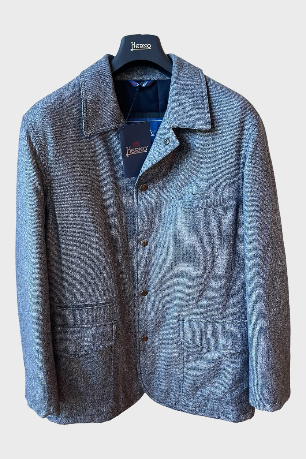 Cappotto Herno lana grigio-azzurro