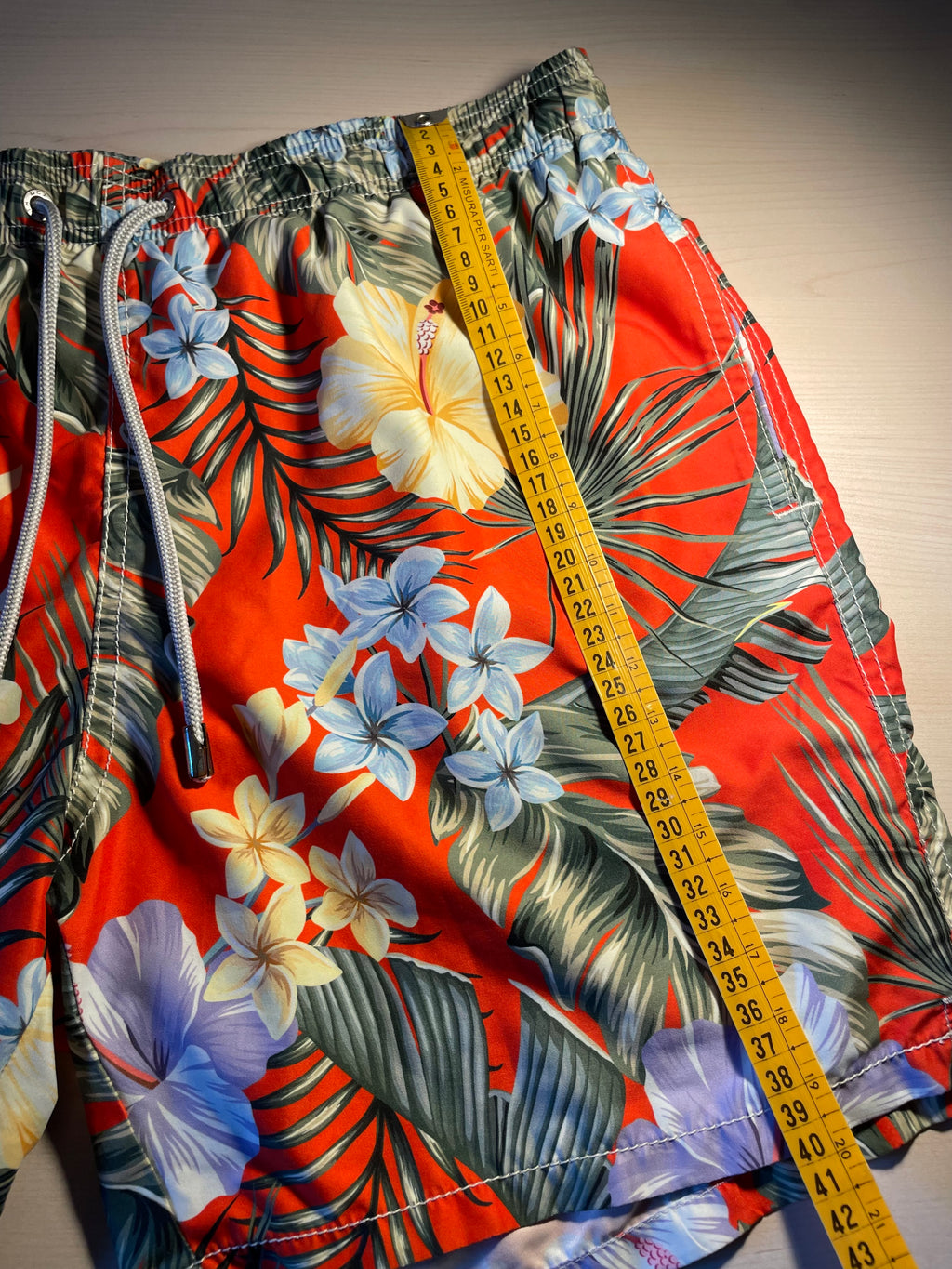 Costume Saint Barth floreale rosso
