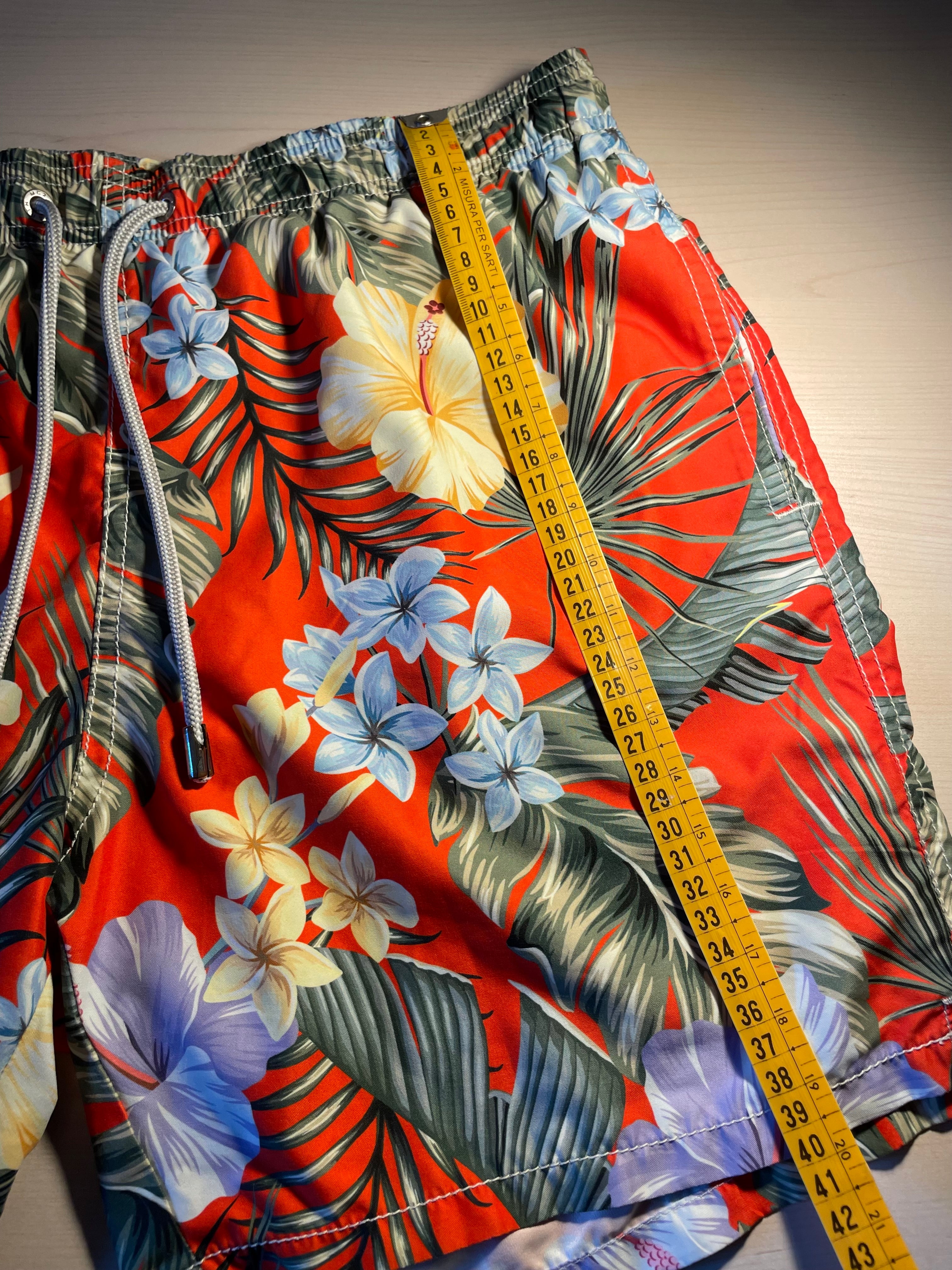 Costume Saint Barth floreale rosso