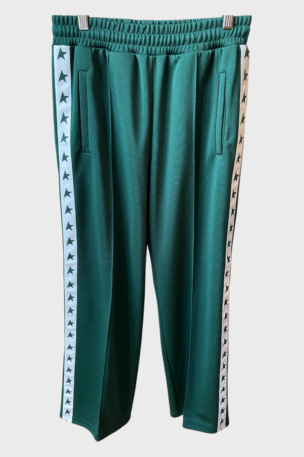 Pantaloni Golden Goose Star jogging verdi stelline laterali