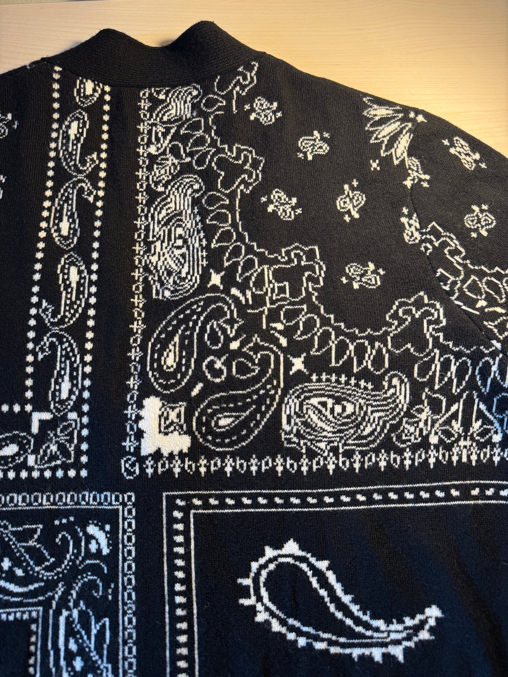 Cardigan Saint Barth nero stampa bandana