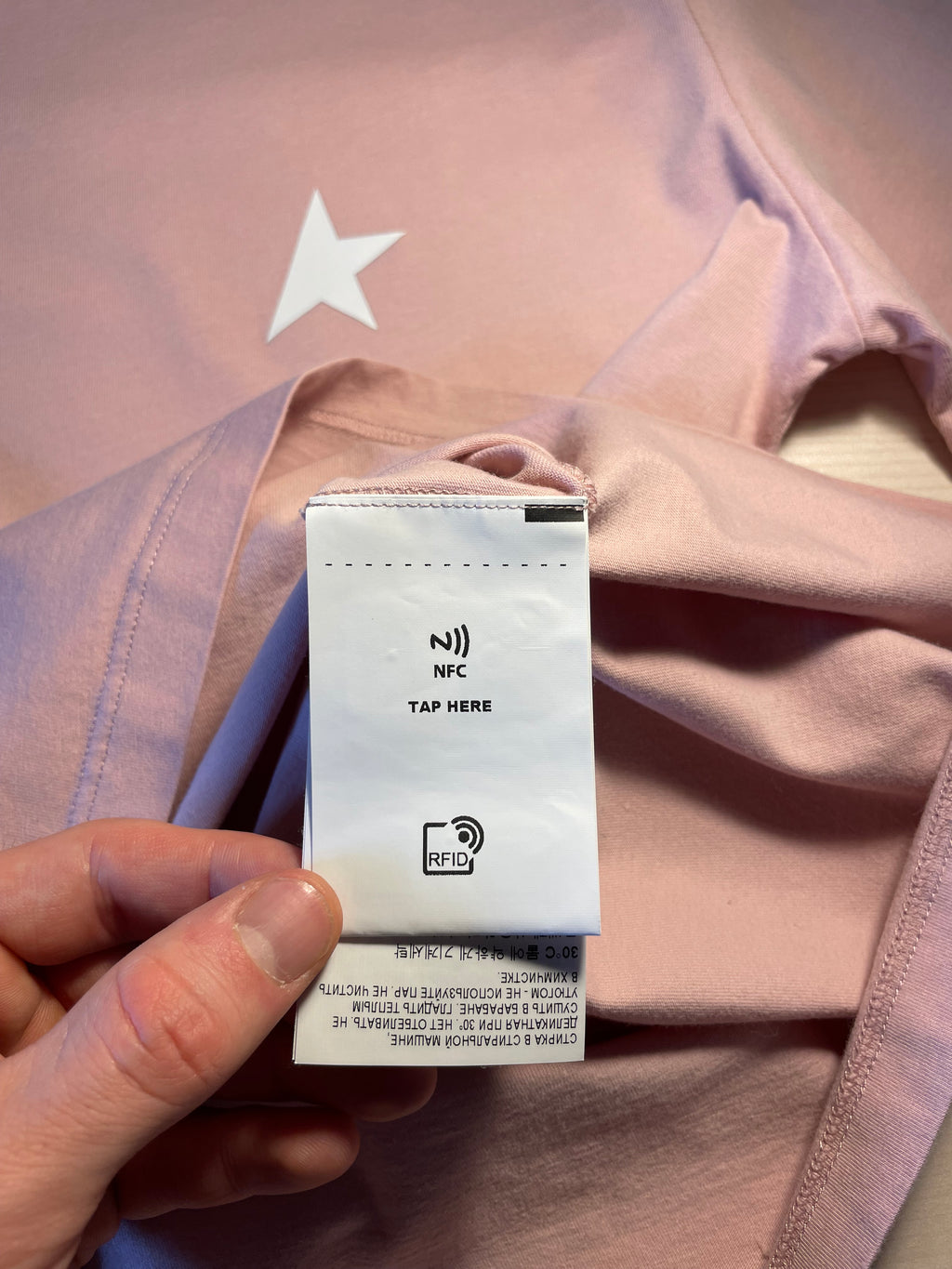 Maglia Golden Goose Star rosa stella bianca
