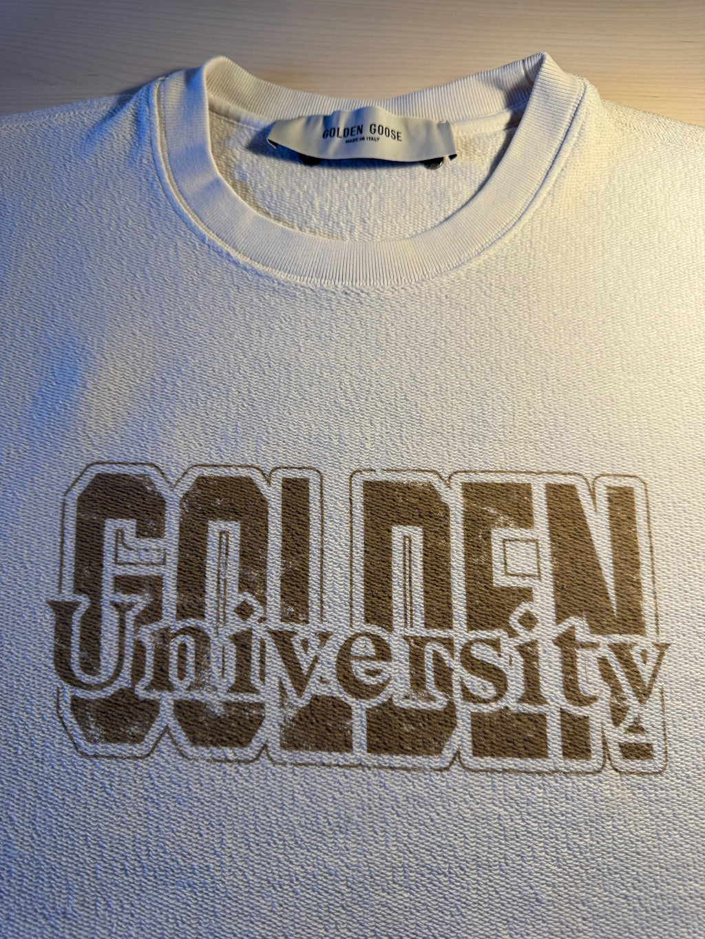 Felpa Golden Goose "Golden University” bianca
