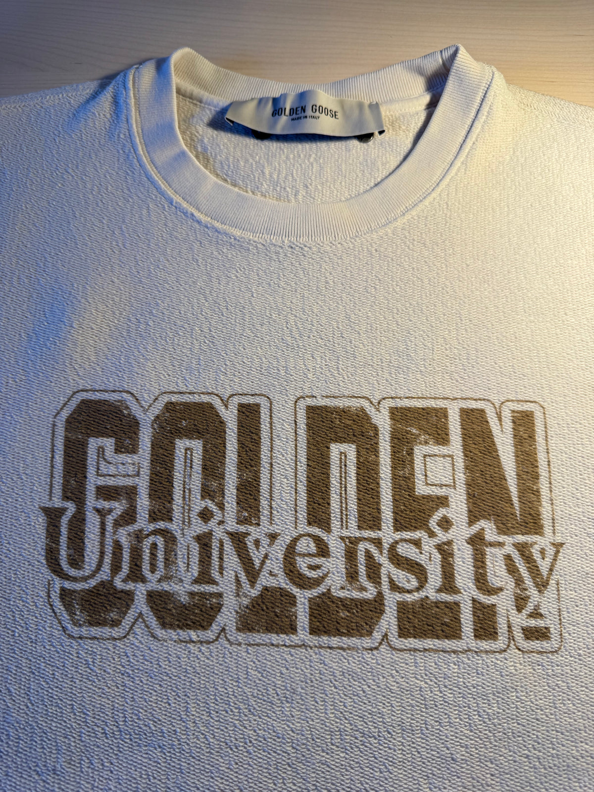 Felpa Golden Goose "Golden University” bianca