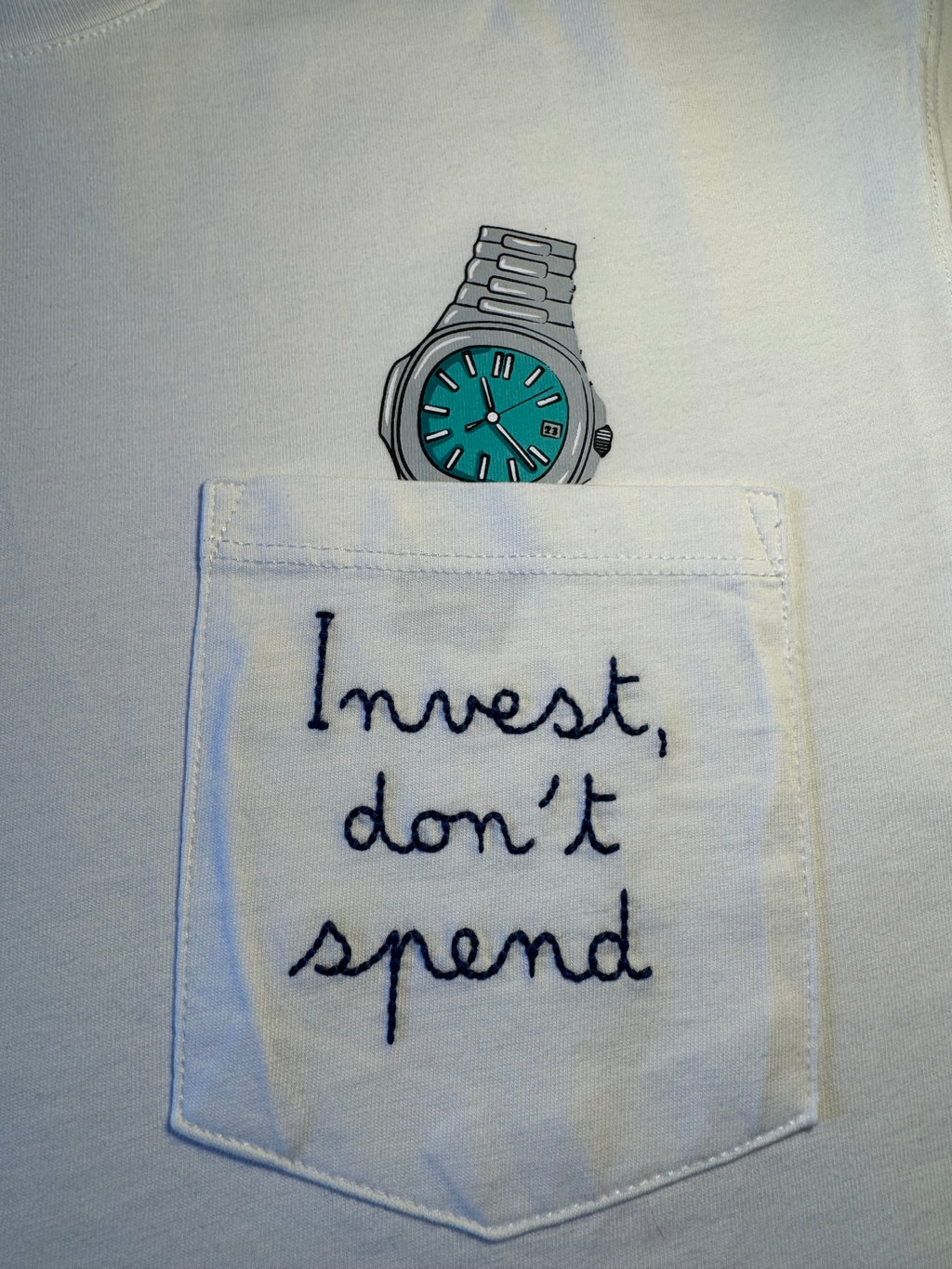 Maglia Saint Barth "Invest, Don’t Spend” bianca