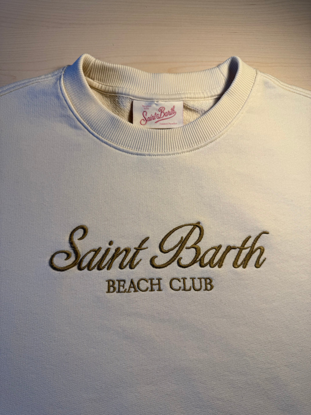 Felpa Saint Barth "Saint Barth Beach Club" panna
