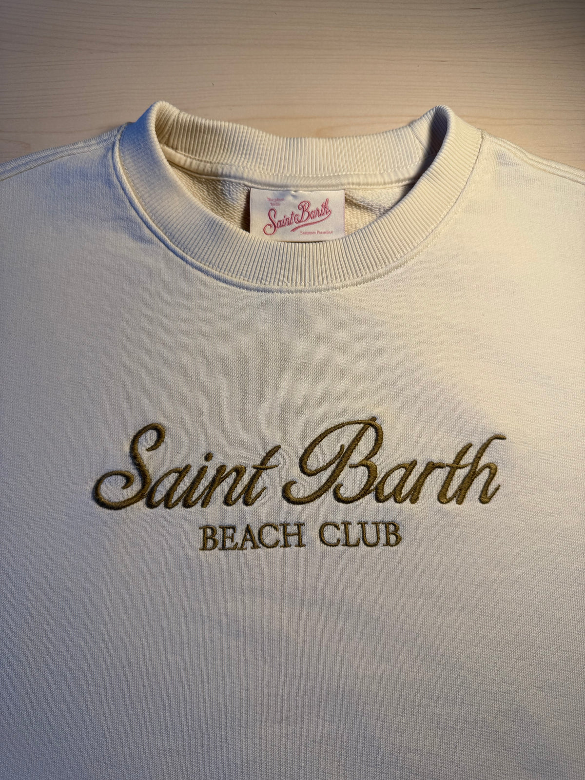 Felpa Saint Barth "Saint Barth Beach Club" panna