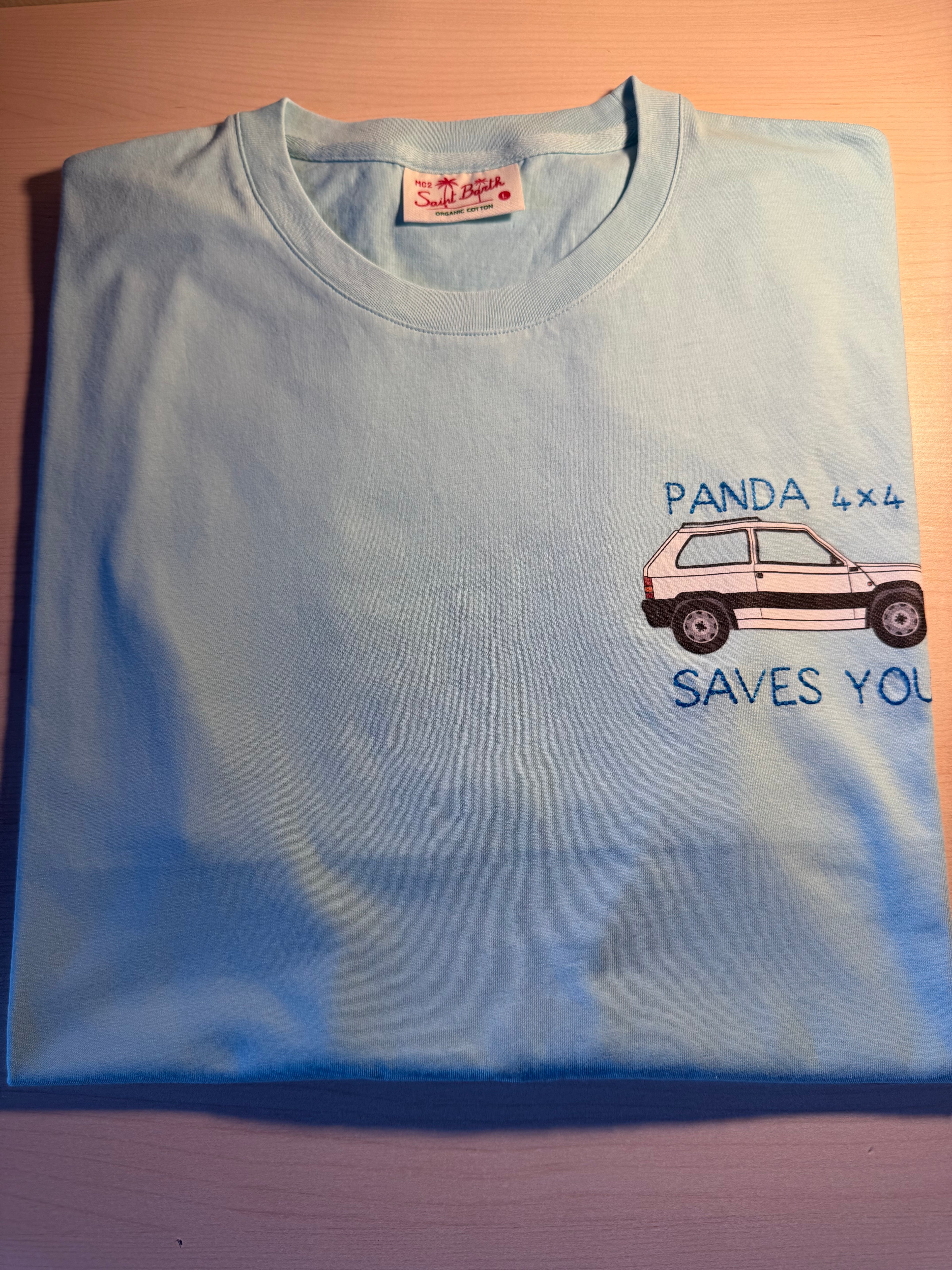 Maglia Saint Barth "Panda 4x4" azzurra