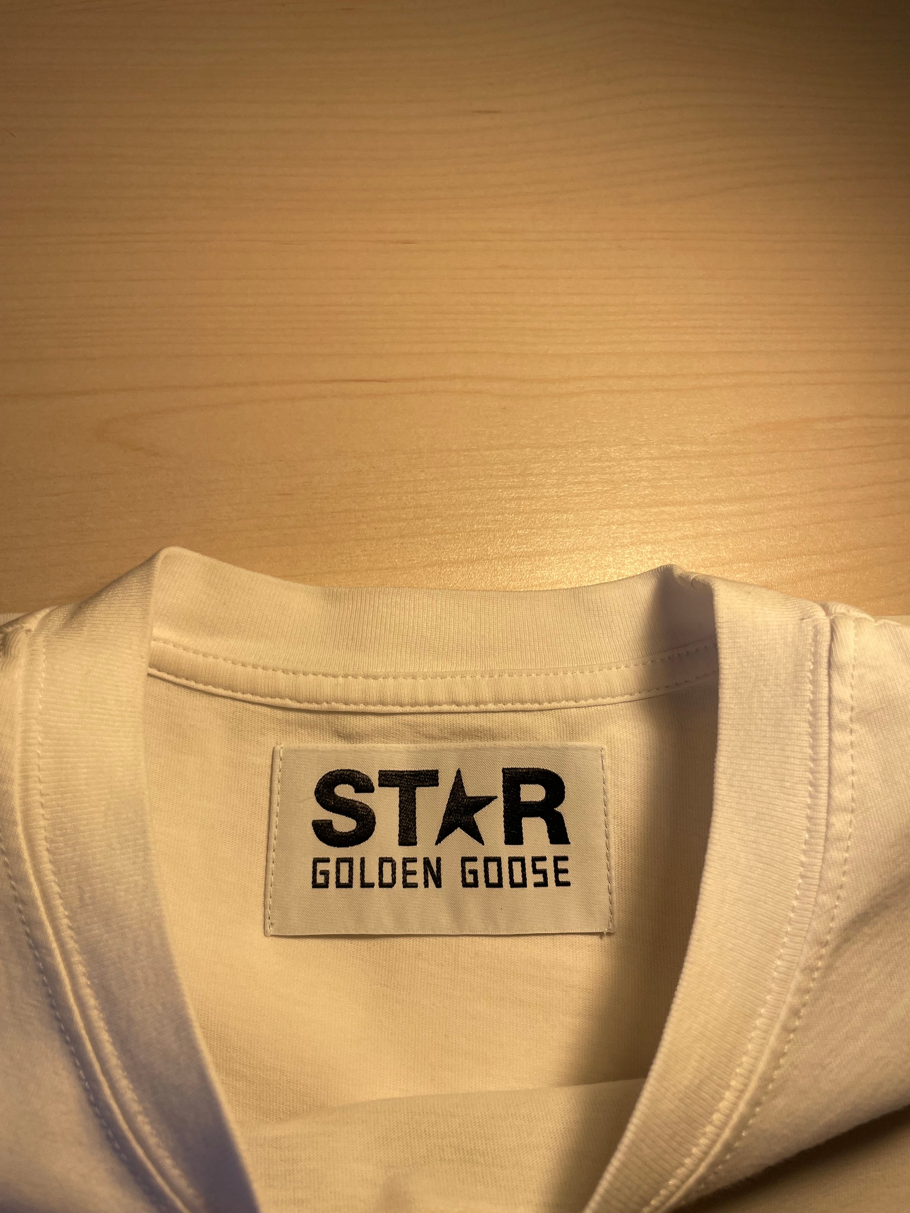 Maglia Golden Goose Star bianca stella argento