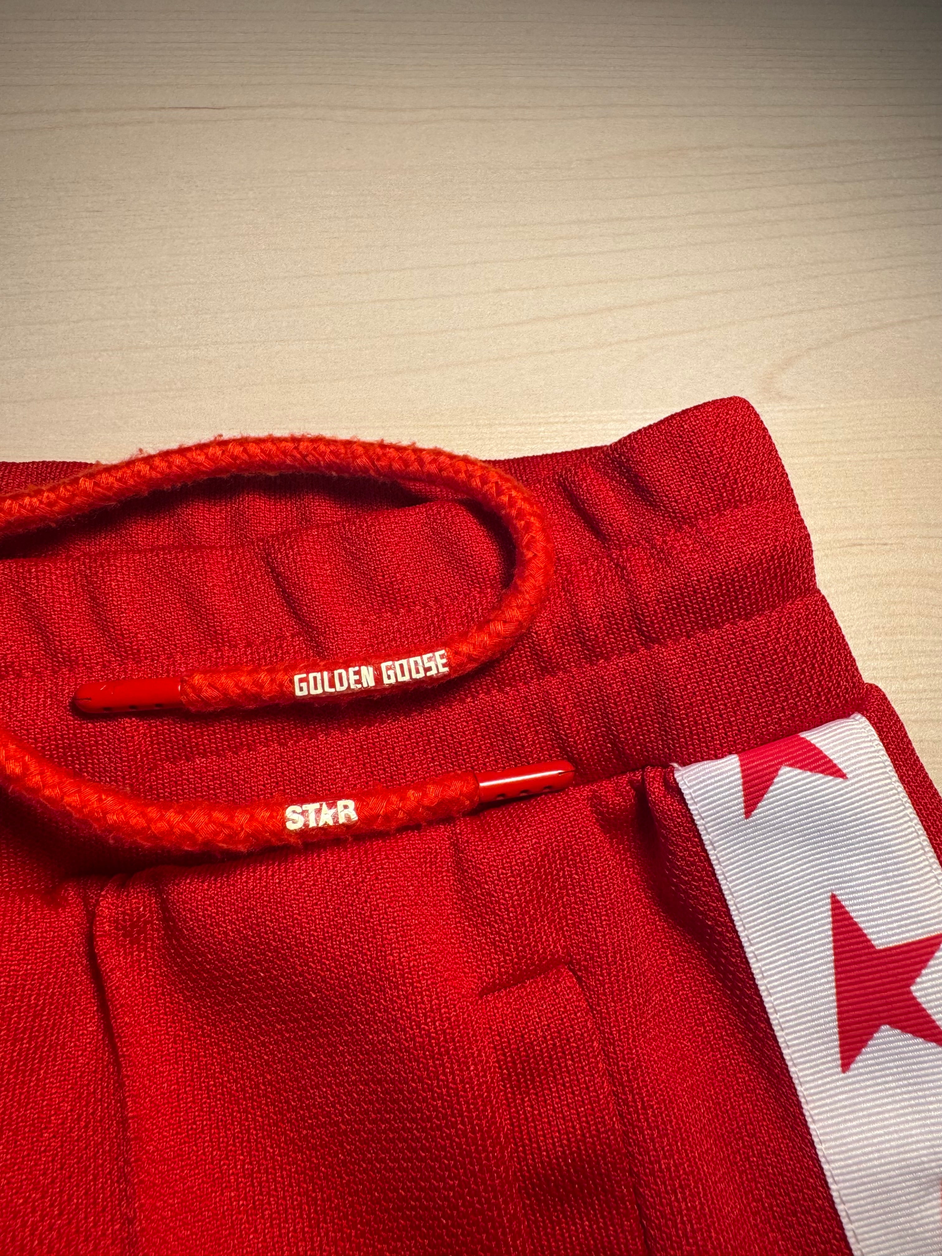 Pantaloni Golden Goose Star jogging rossi stelline laterali