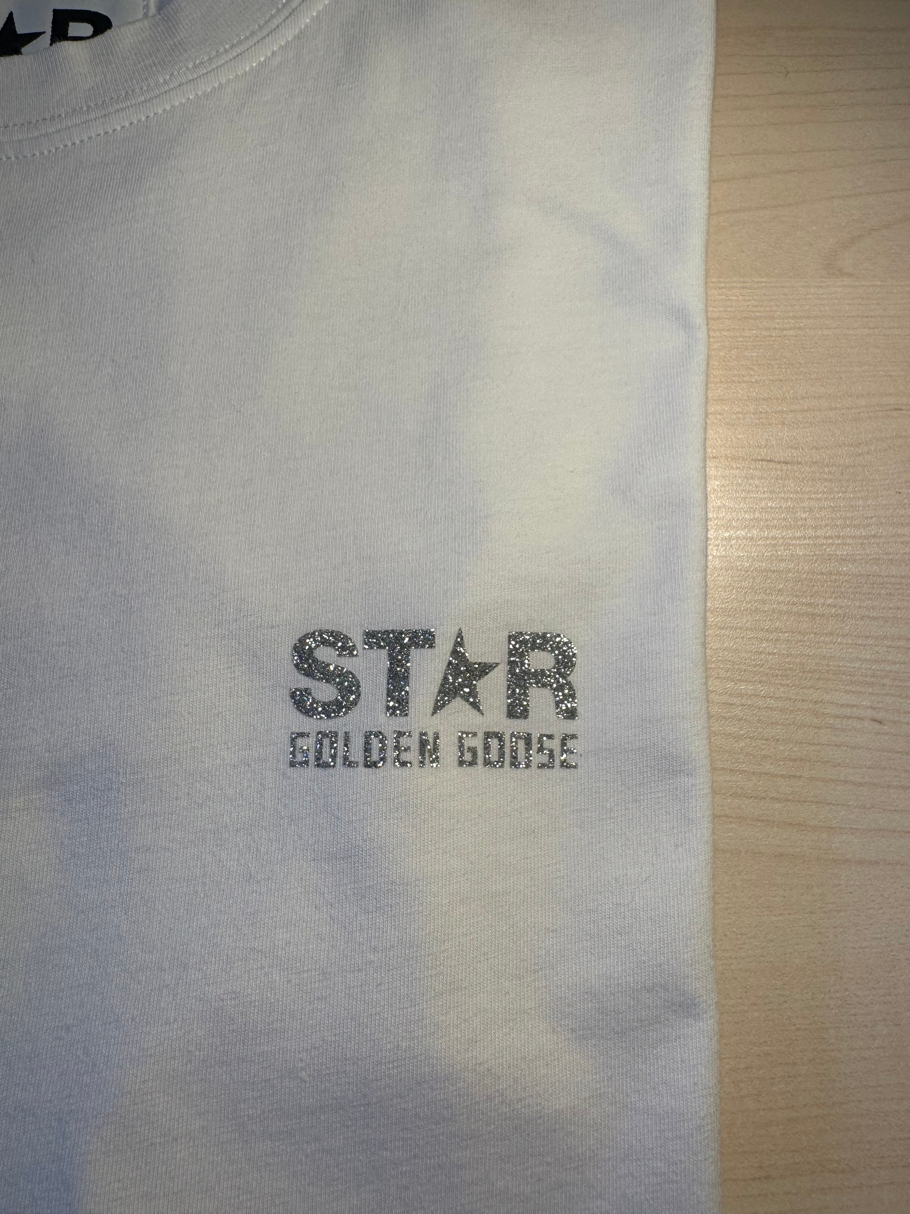 Maglia Golden Goose Star bianca stella argento retro