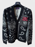 Cardigan Saint Barth nero stampa bandana