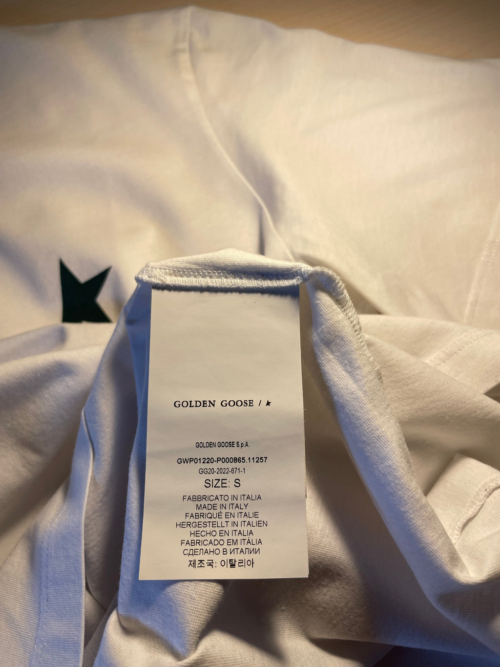 Maglia Golden Goose Star bianca stella verde