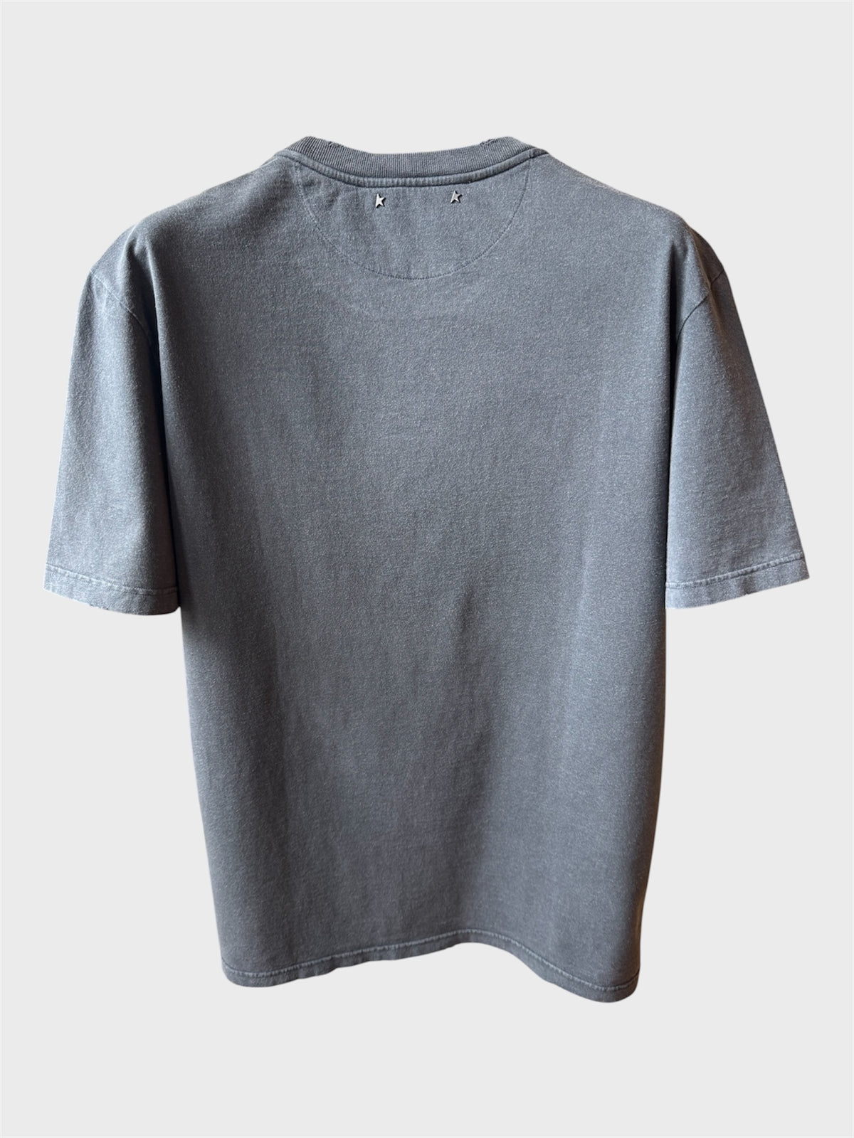 Maglia Golden Goose grigia trattamento distressed scritta Golden