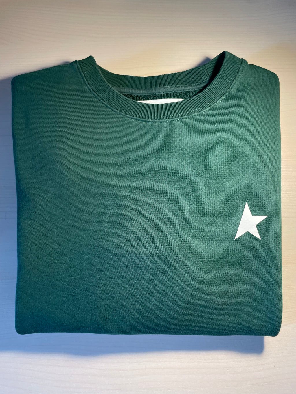 Felpa Golden Goose Star verde stella bianca