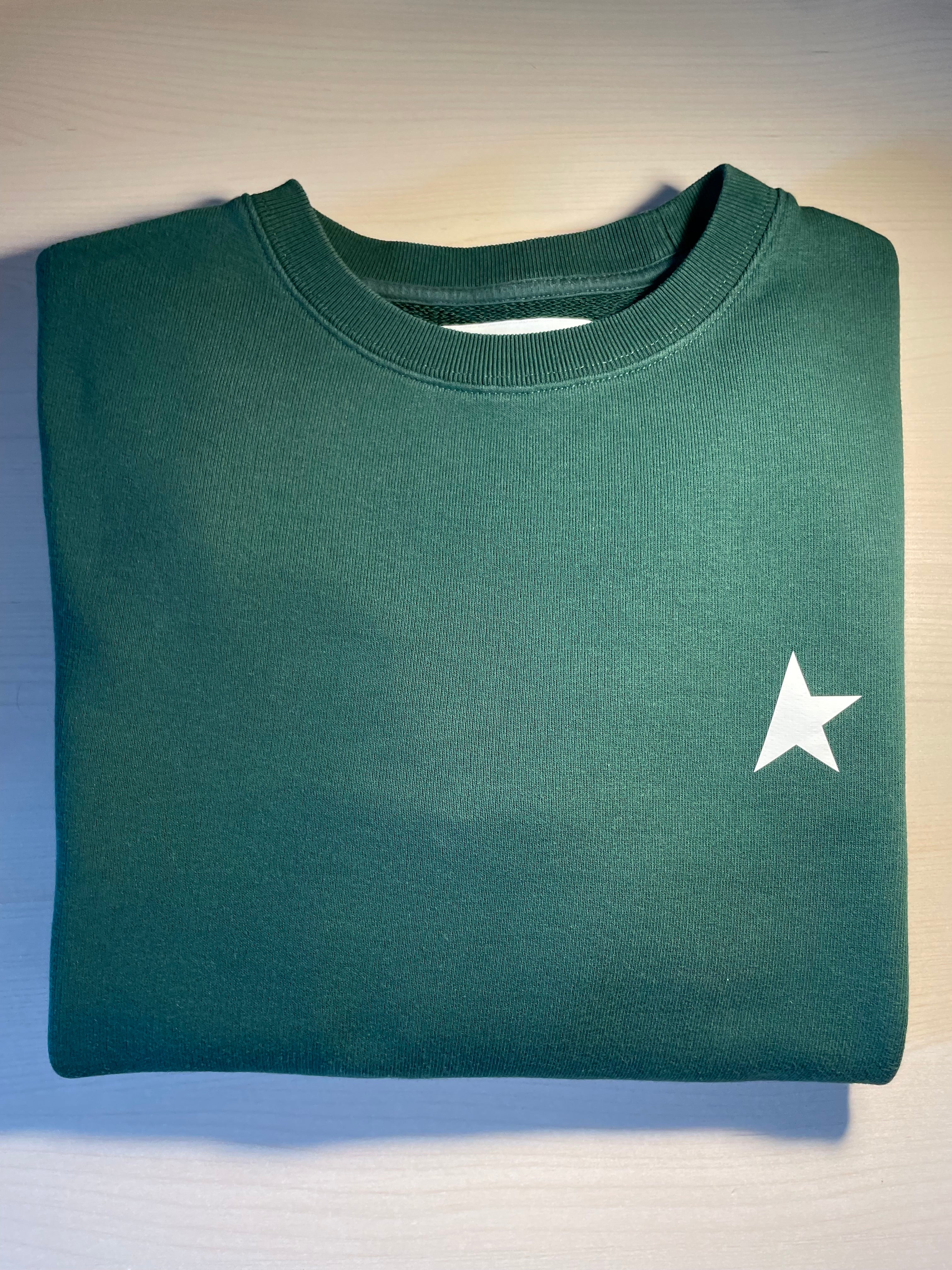 Felpa Golden Goose Star verde stella bianca