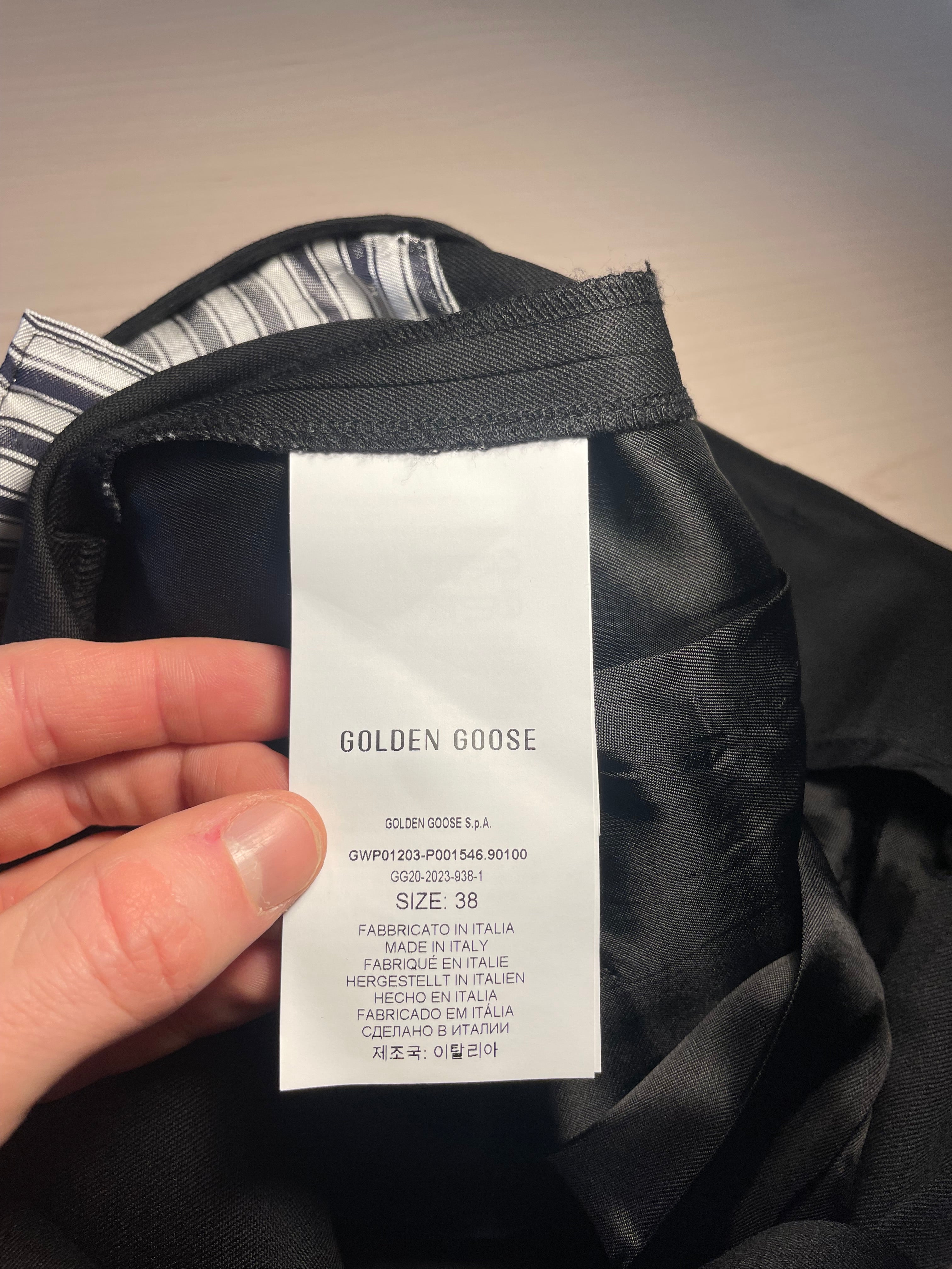 Pantaloni Golden Goose neri in gabardine 100% lana vergine