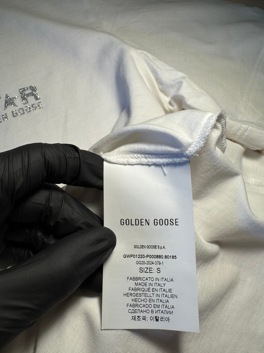 Maglia Golden Goose Star bianca stella argento retro