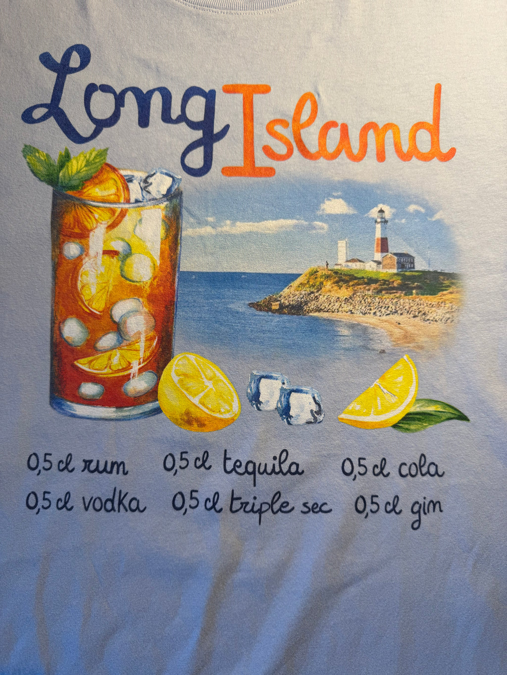 T-shirt Saint Barth "Long Island" azzurro